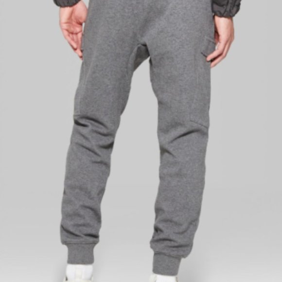 ORIIGINAL USE Pants Mens Midrise Knit Cargo Jogger Sweat Pants Grey